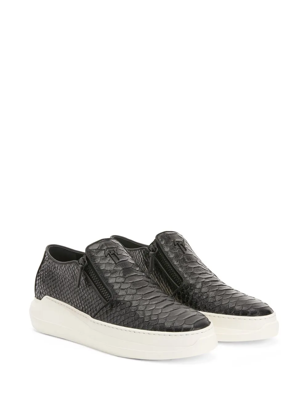 Giuseppe Zanotti Conley loafers met slangenprint - Zwart