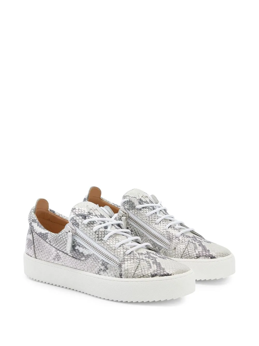 Giuseppe Zanotti Frankie sneakers met slangenprint - Wit