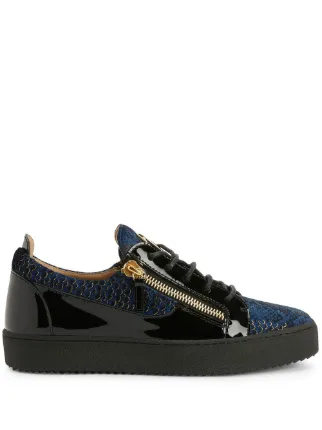 Giuseppe Zanotti scale print Leather Sneakers Blue FARFETCH AZ