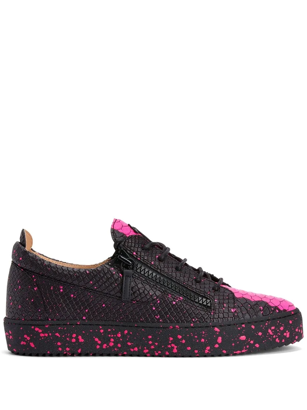 

Giuseppe Zanotti Frankie snakeskin-effect low-top sneakers - Black