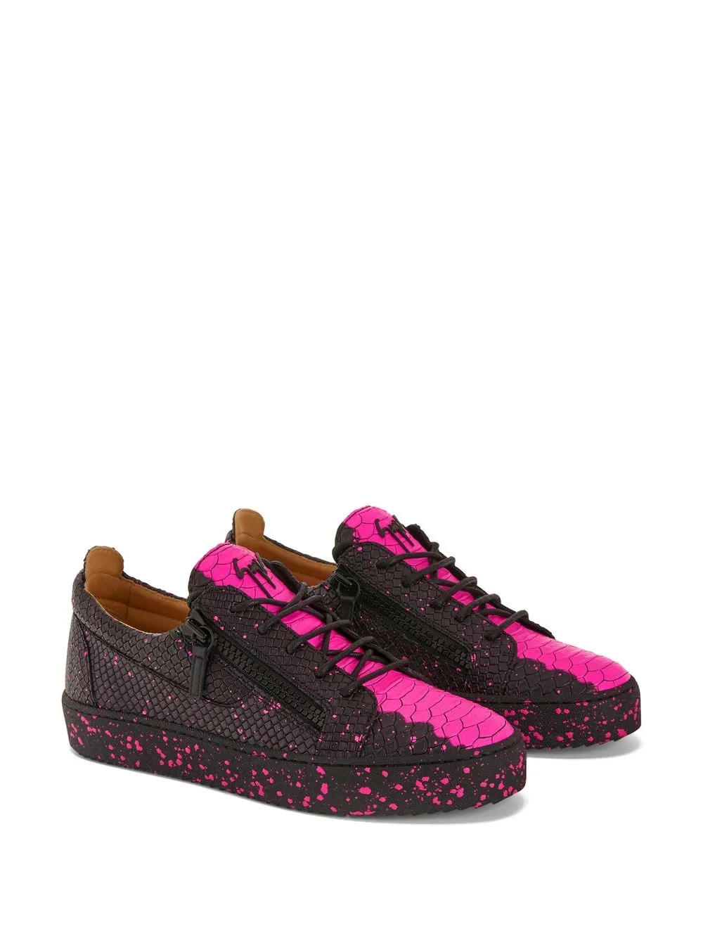 Giuseppe Zanotti Frankie sneakers met slangenleer-effect - Zwart
