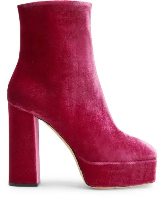 Womens velvet ankle boots cheap