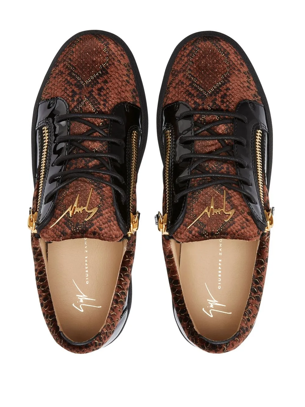 giuseppe zanotti snakeskin sneakers