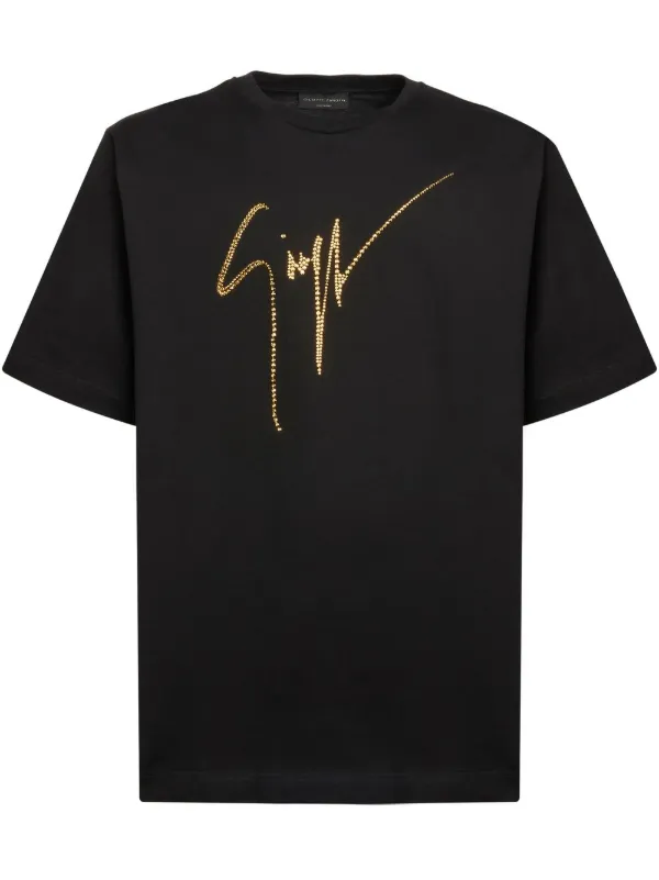 Zanotti rhinestone-embellished Logo T-shirt - Farfetch