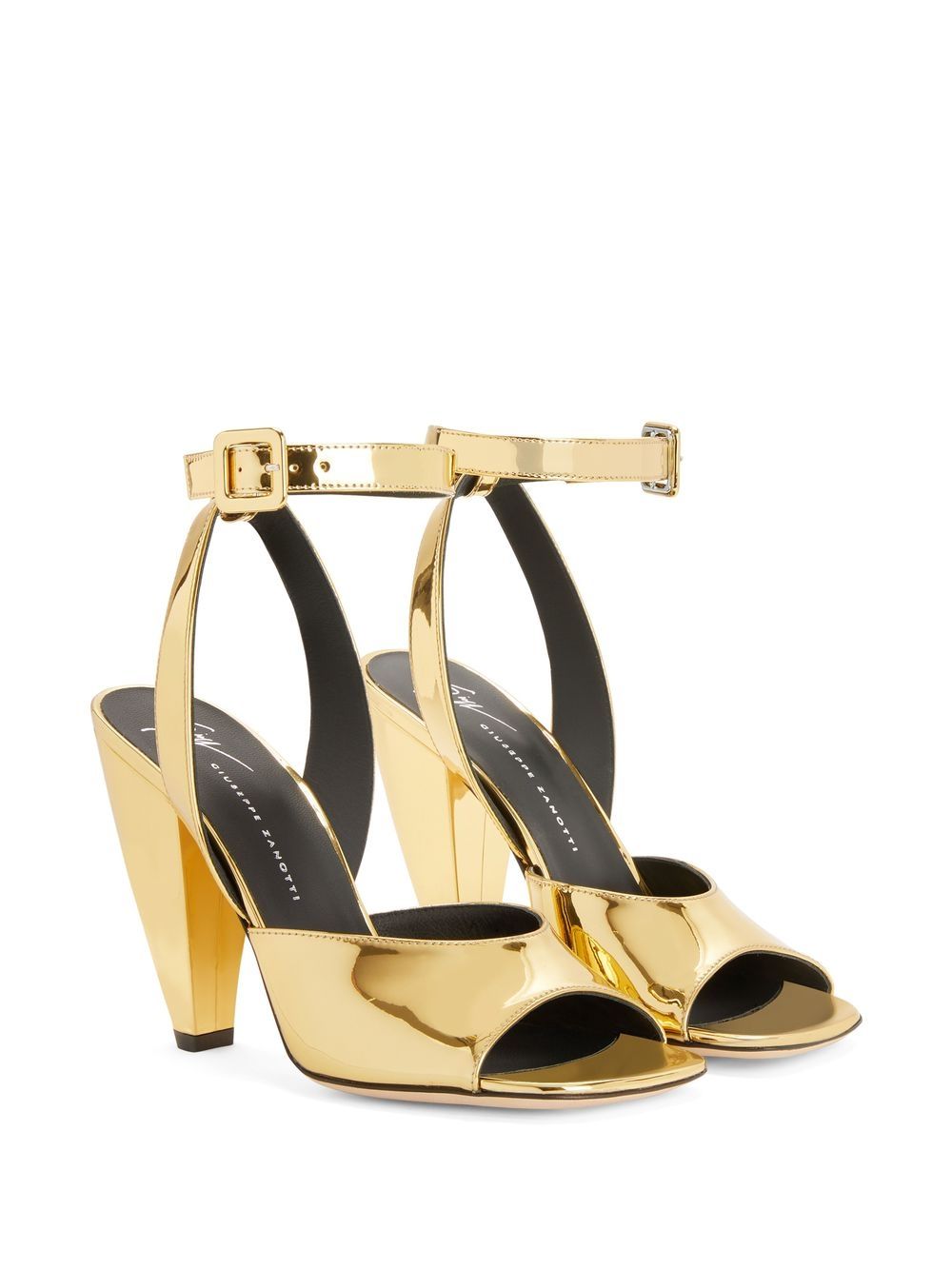 Shop Giuseppe Zanotti Keziaa Patent Leather Sandals In Gold