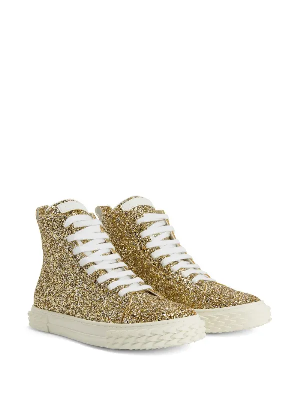 Top Sneakers Gold Glitter High Tops Pastry Gold Dance High Top