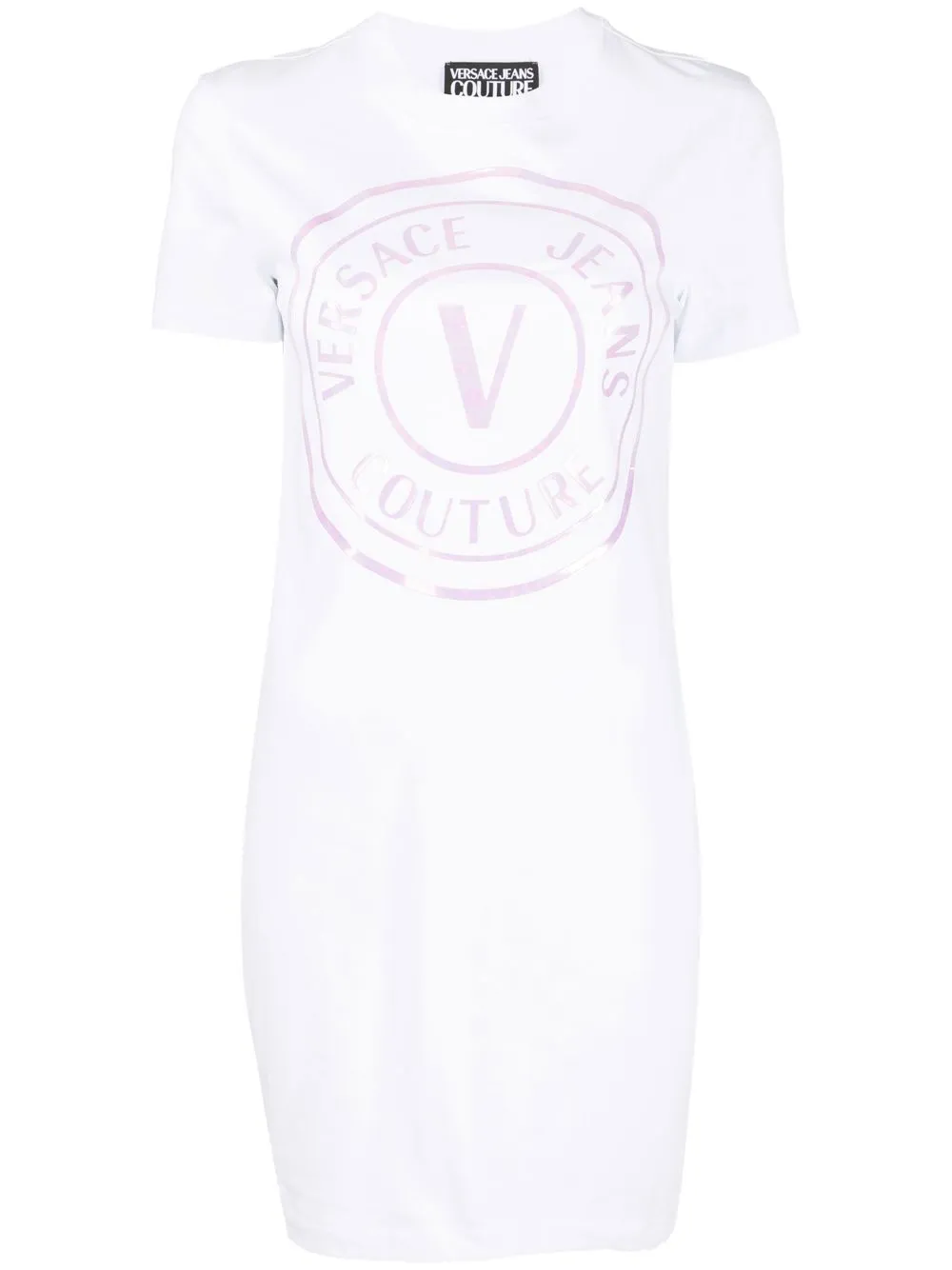 

Versace Jeans Couture vestido estilo playera con logo estampado - Blanco