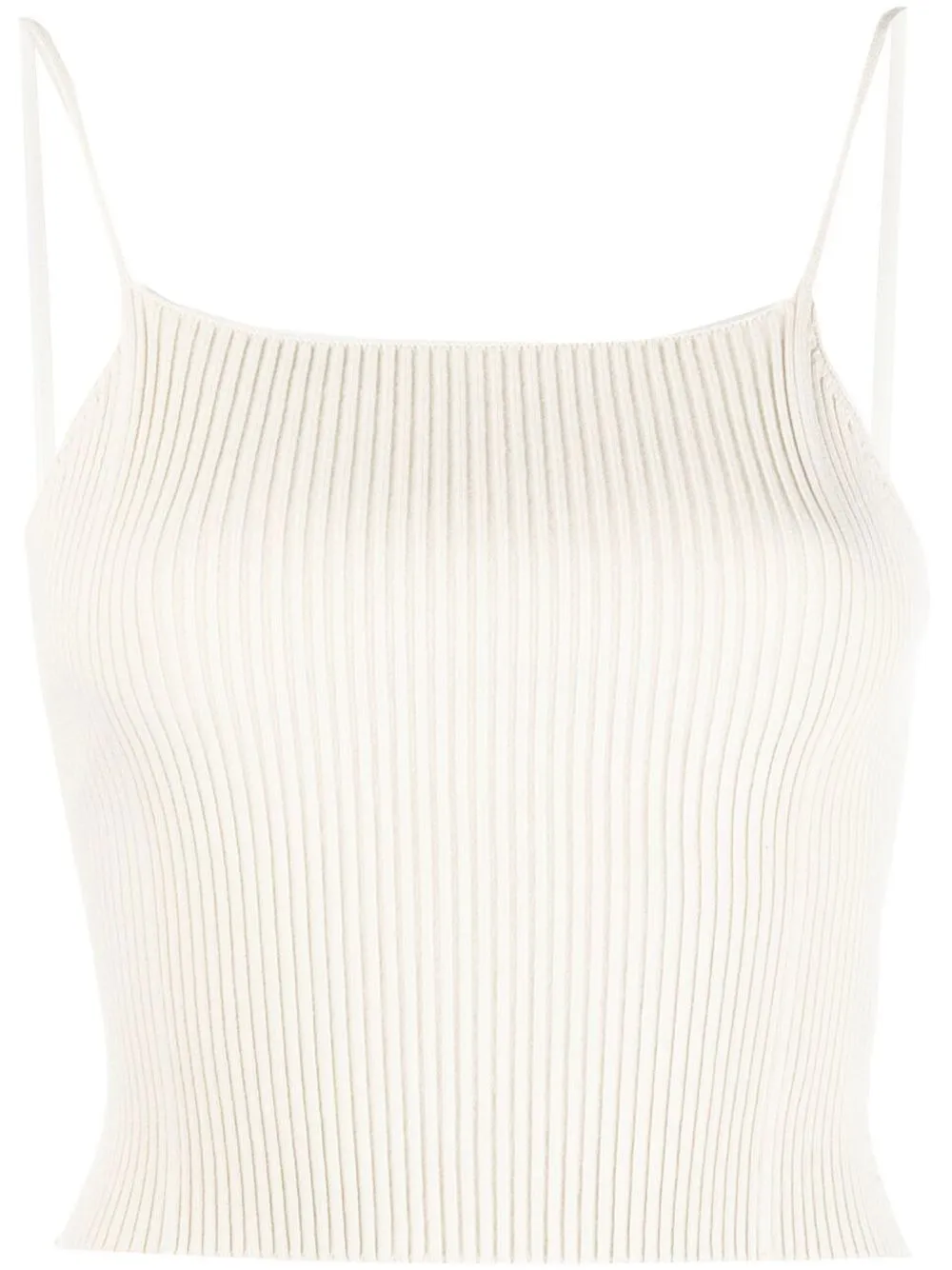 

AERON ribbed-knit cropped top - Neutrals