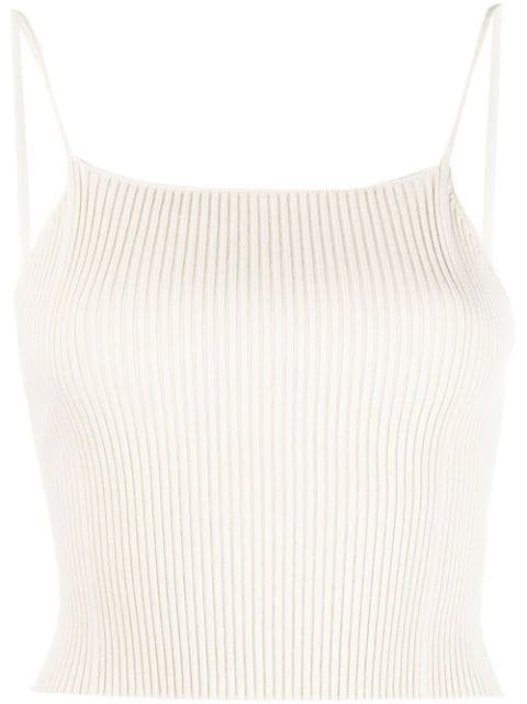 AERON ribbed-knit cropped top