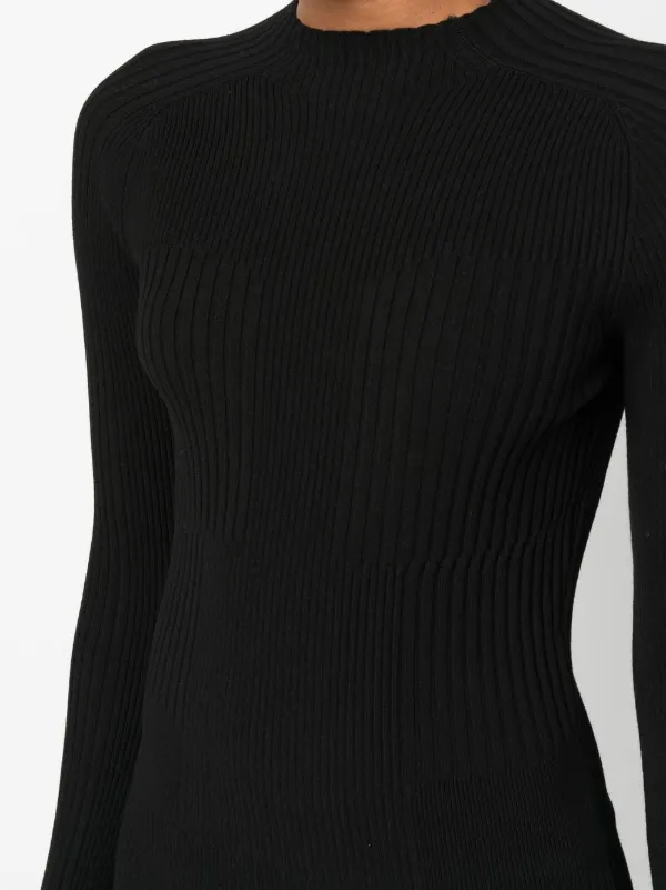 Aeron Ribbed-knit Midi Dress - Black