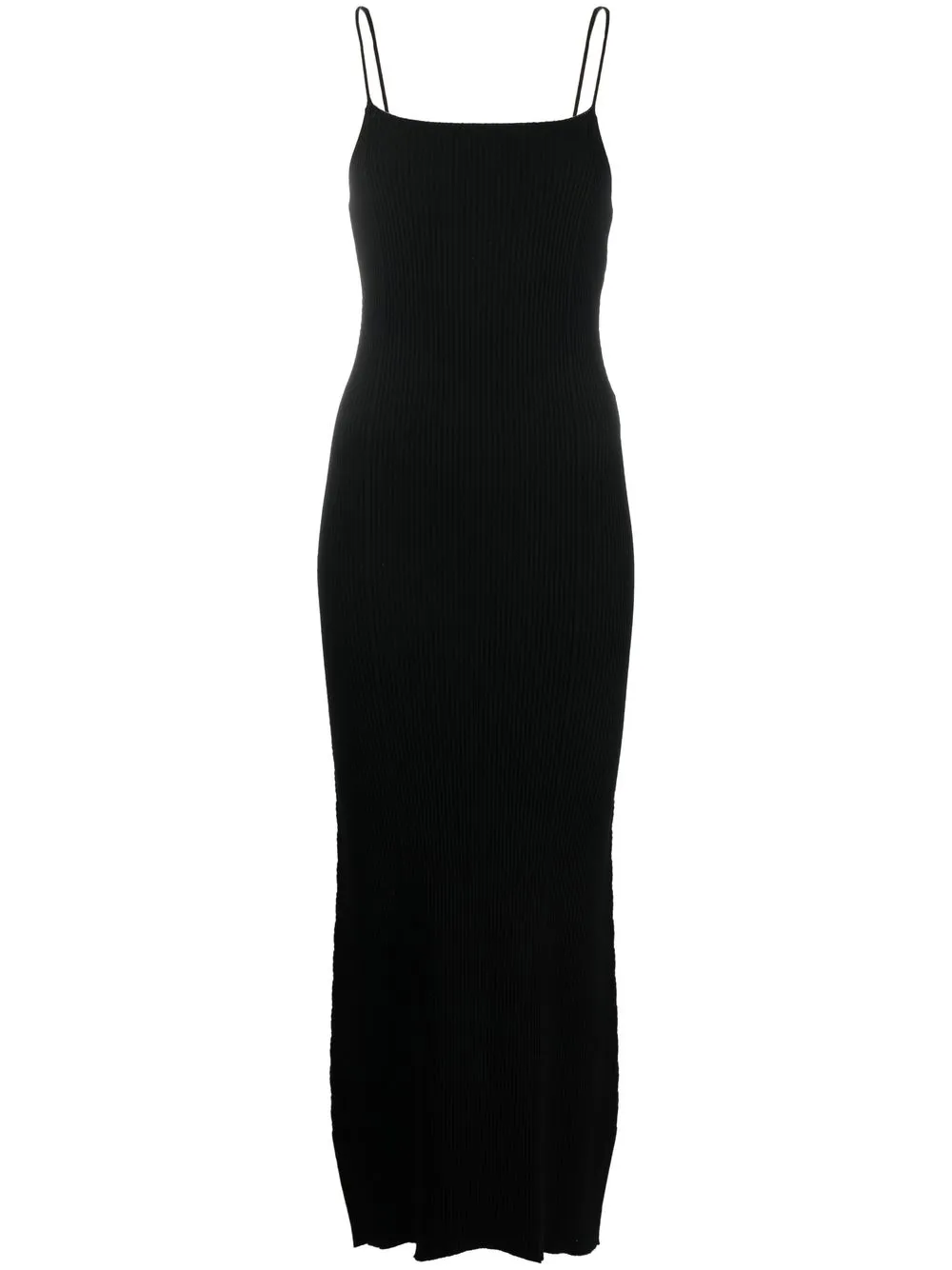 

AERON vestido midi tejido de canalé - Negro