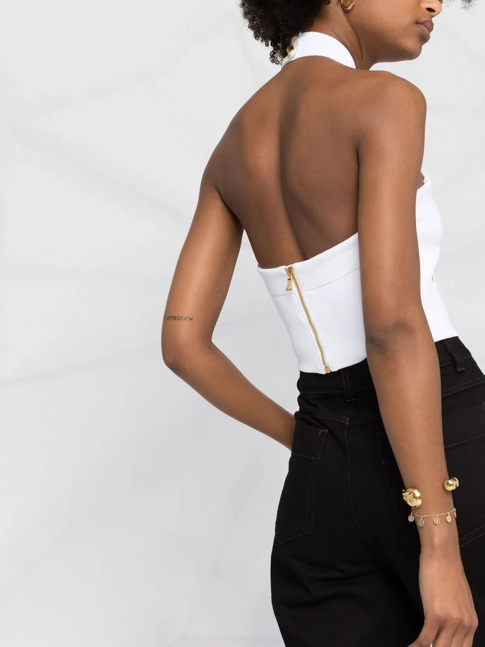 Balmain halterneck knitted crop top | Tops | Image 3