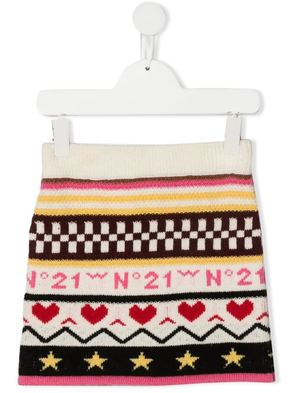 

Nº21 Kids falda tejido de intarsia - Blanco