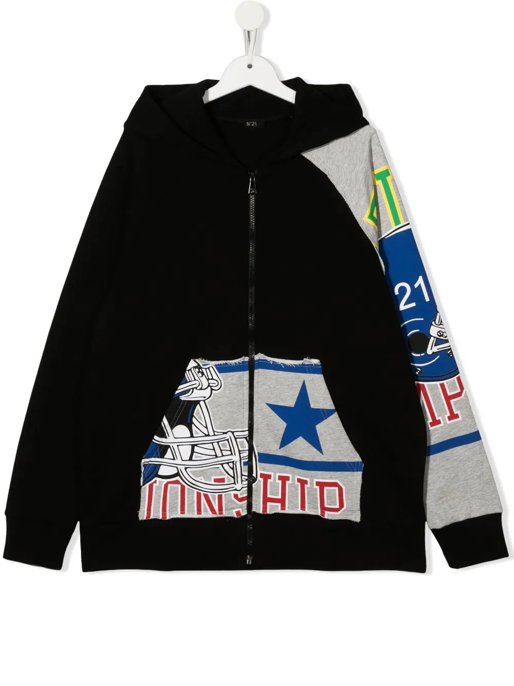 

Nº21 Kids TEEN logo-print zip-up hoodie - Black