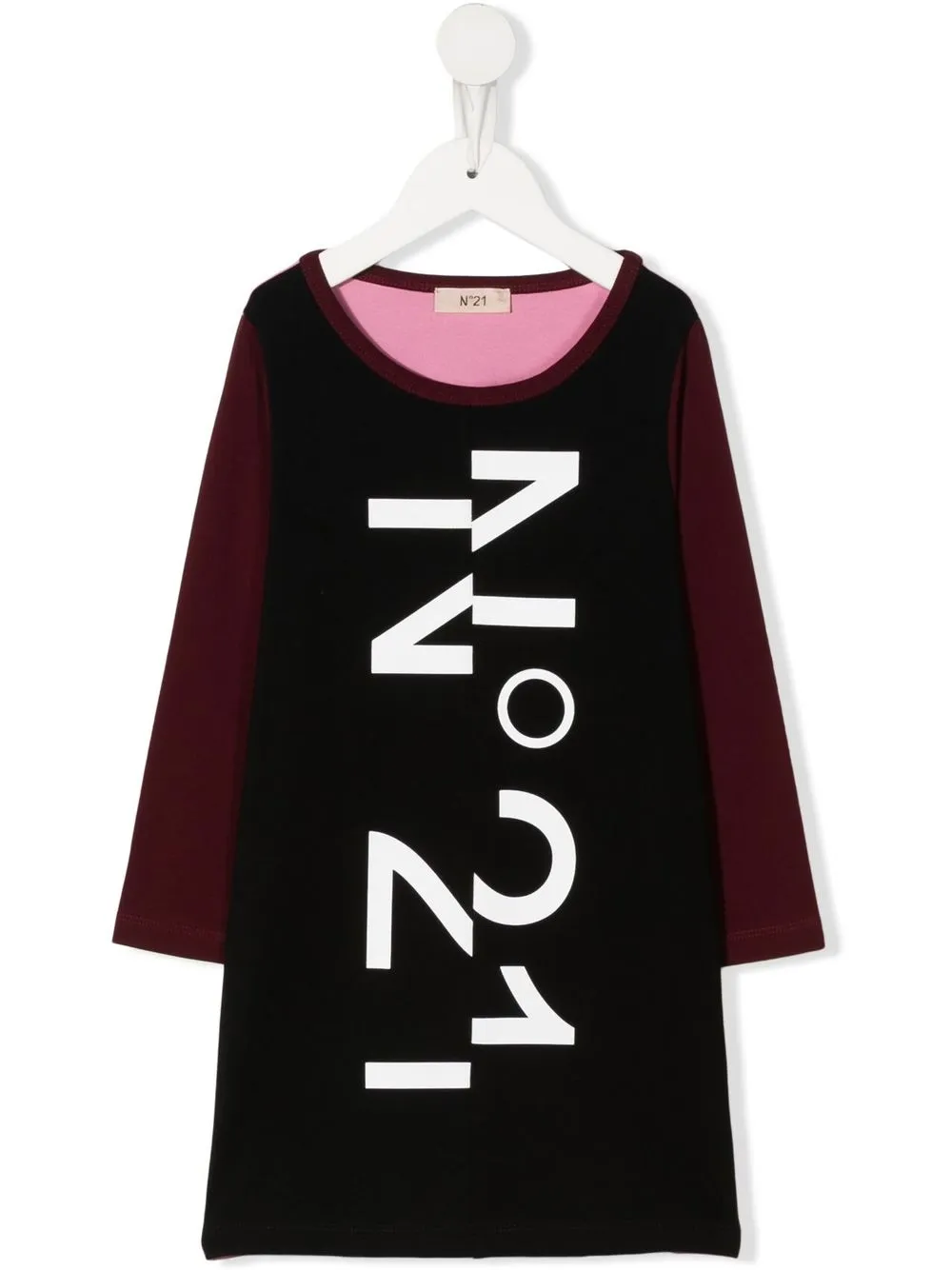 

Nº21 Kids TEEN colour-block long-sleeved T-shirt - Black