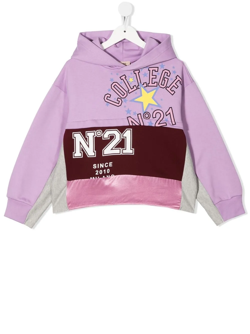 

Nº21 Kids graphic-print panelled hoodie - 0N601