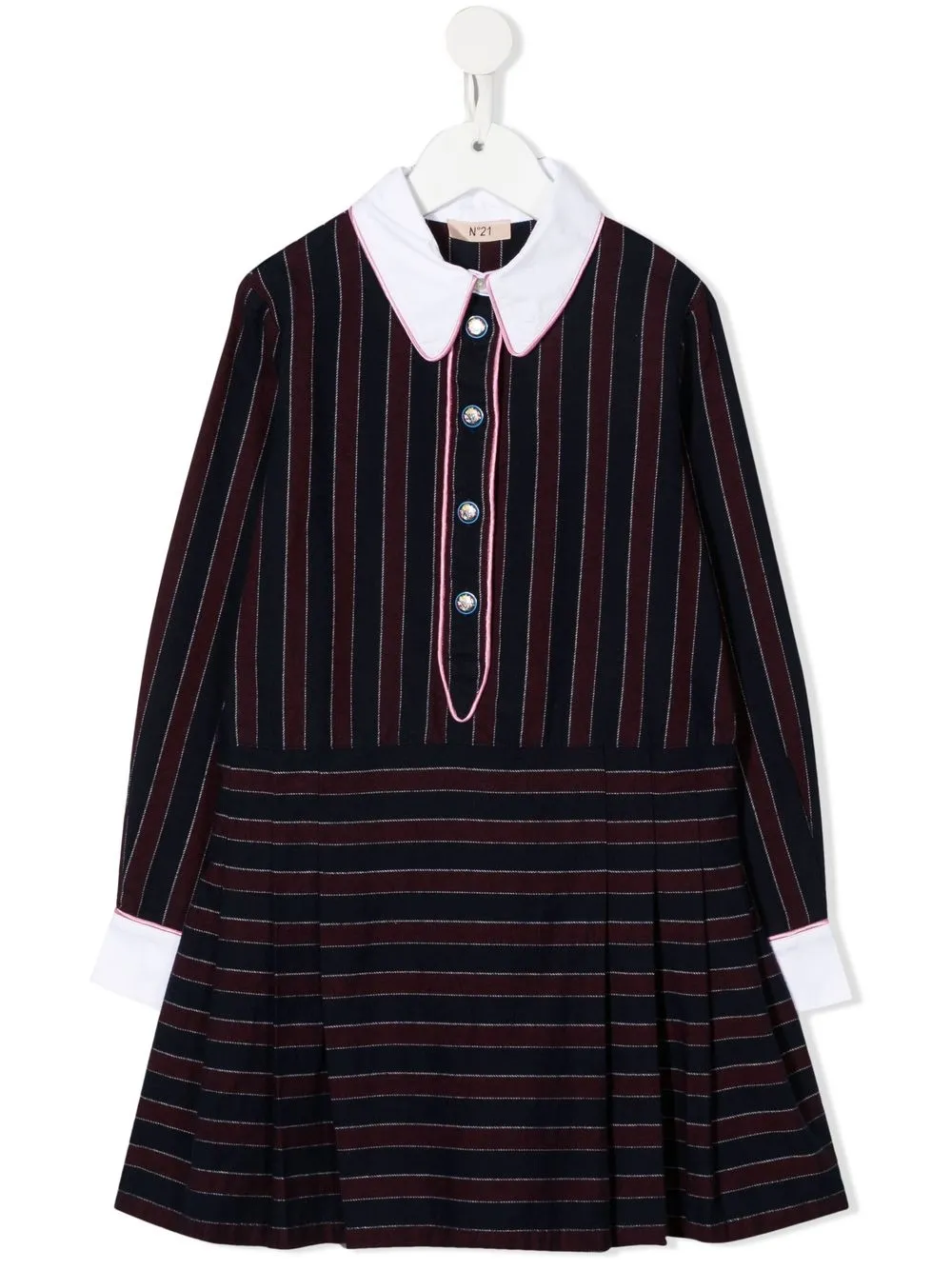 

Nº21 Kids stripe-print button-placket dress - 0N813