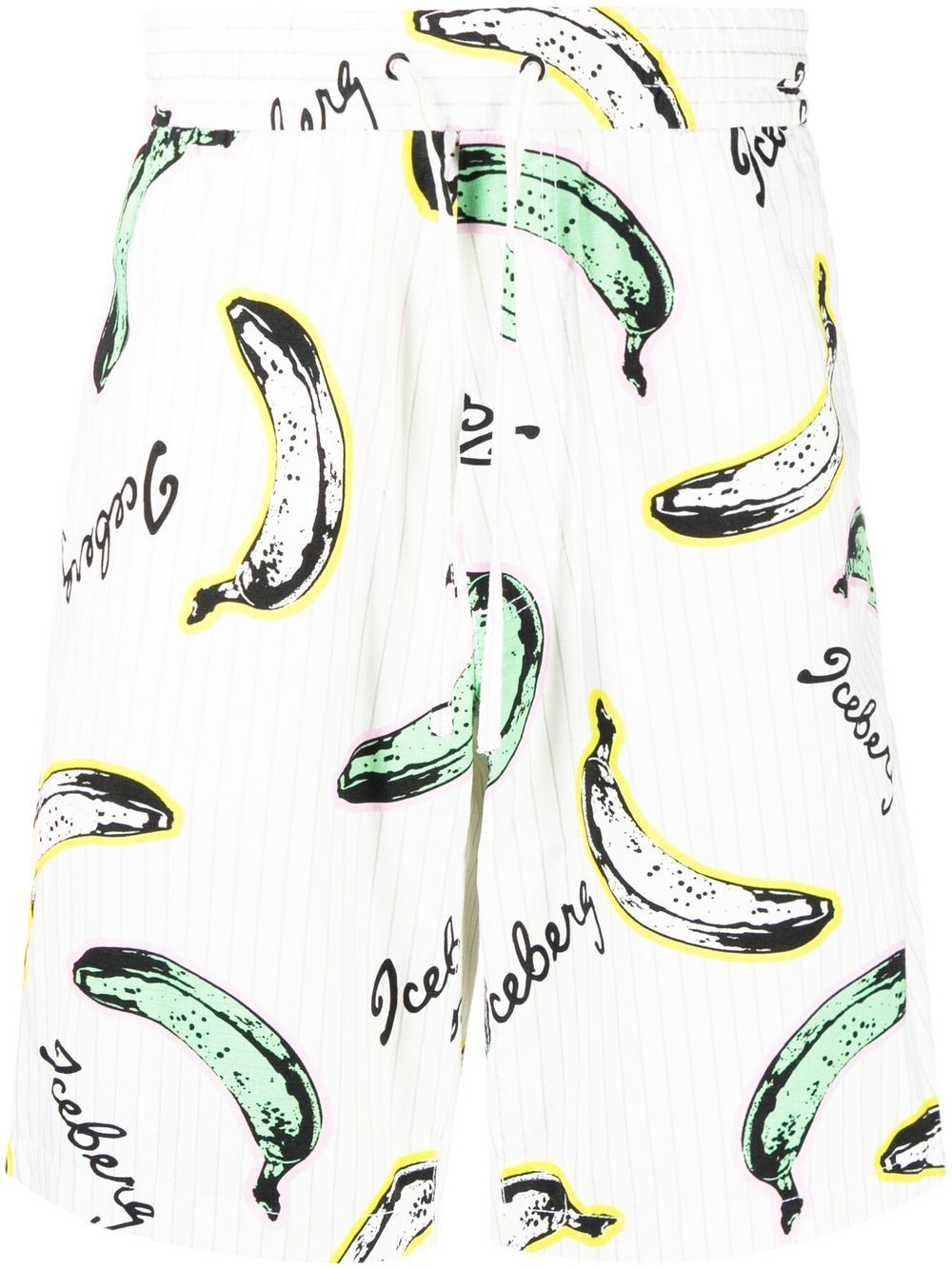 Iceberg Banana-pint Cotton Bermuda Shorts In White