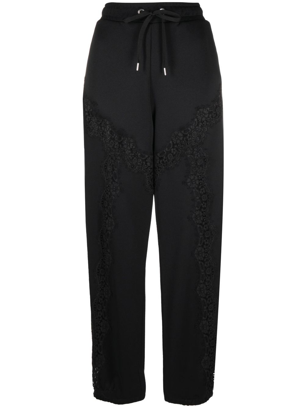 

PINKO floral-lace detail track pants - Black