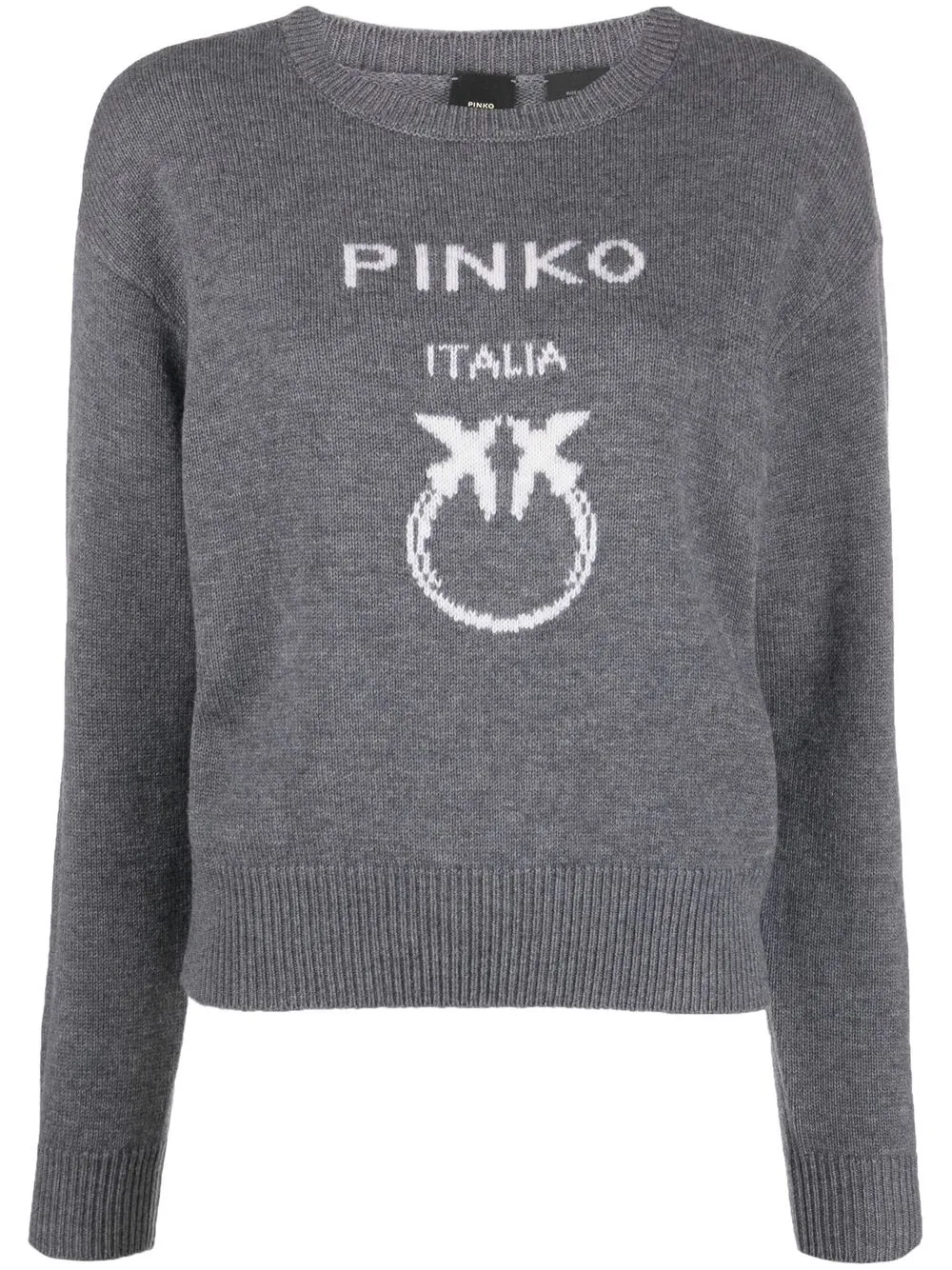 

PINKO suéter tejido con logo - Gris