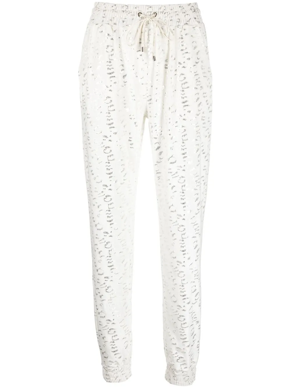 

PINKO leopard-print track pants - White