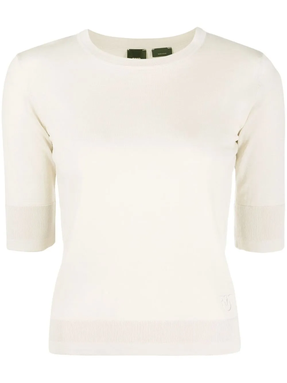 

PINKO short-sleeve knitted top - Neutrals