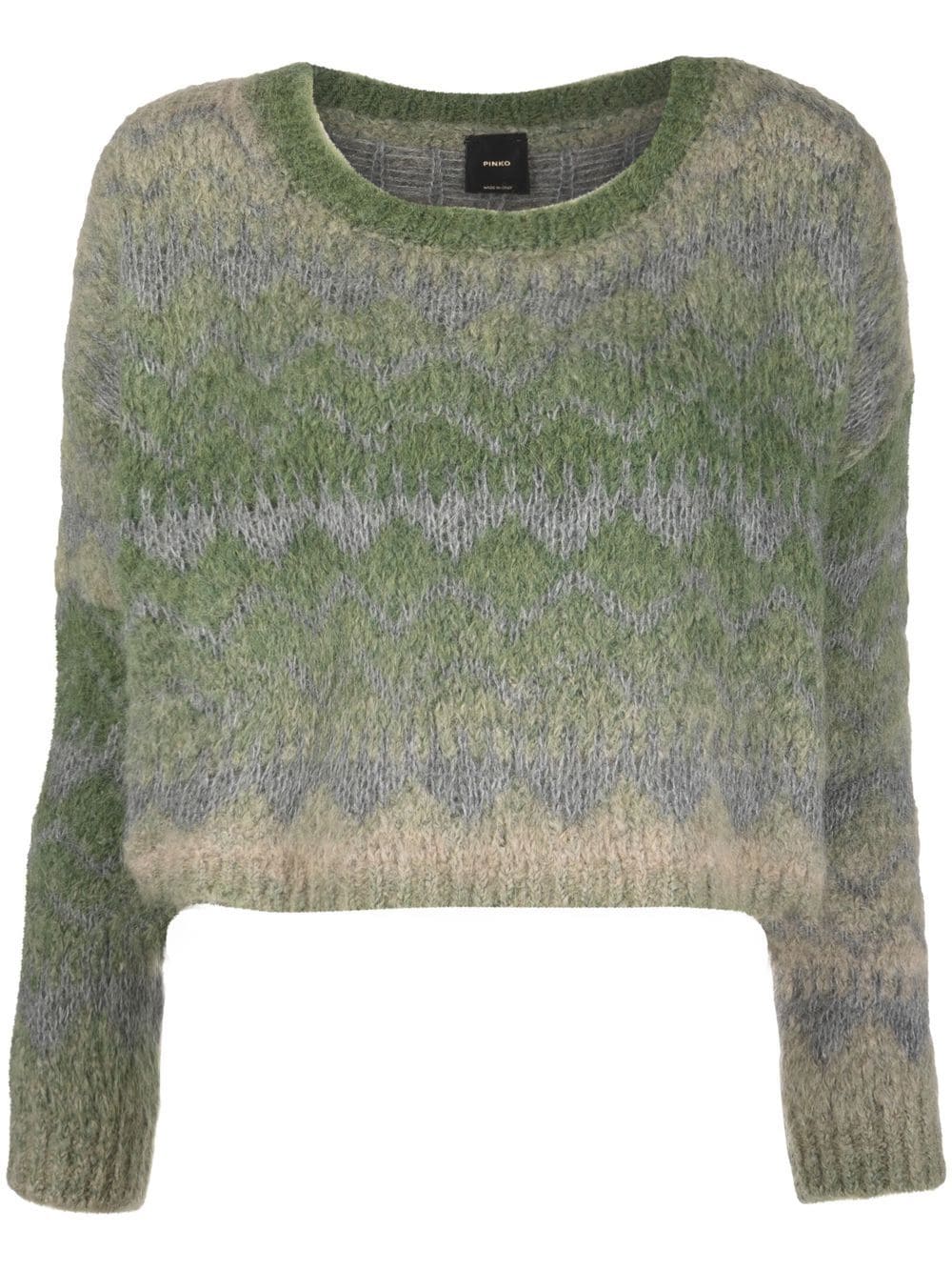 

PINKO crew-neck cropped jumper - Green