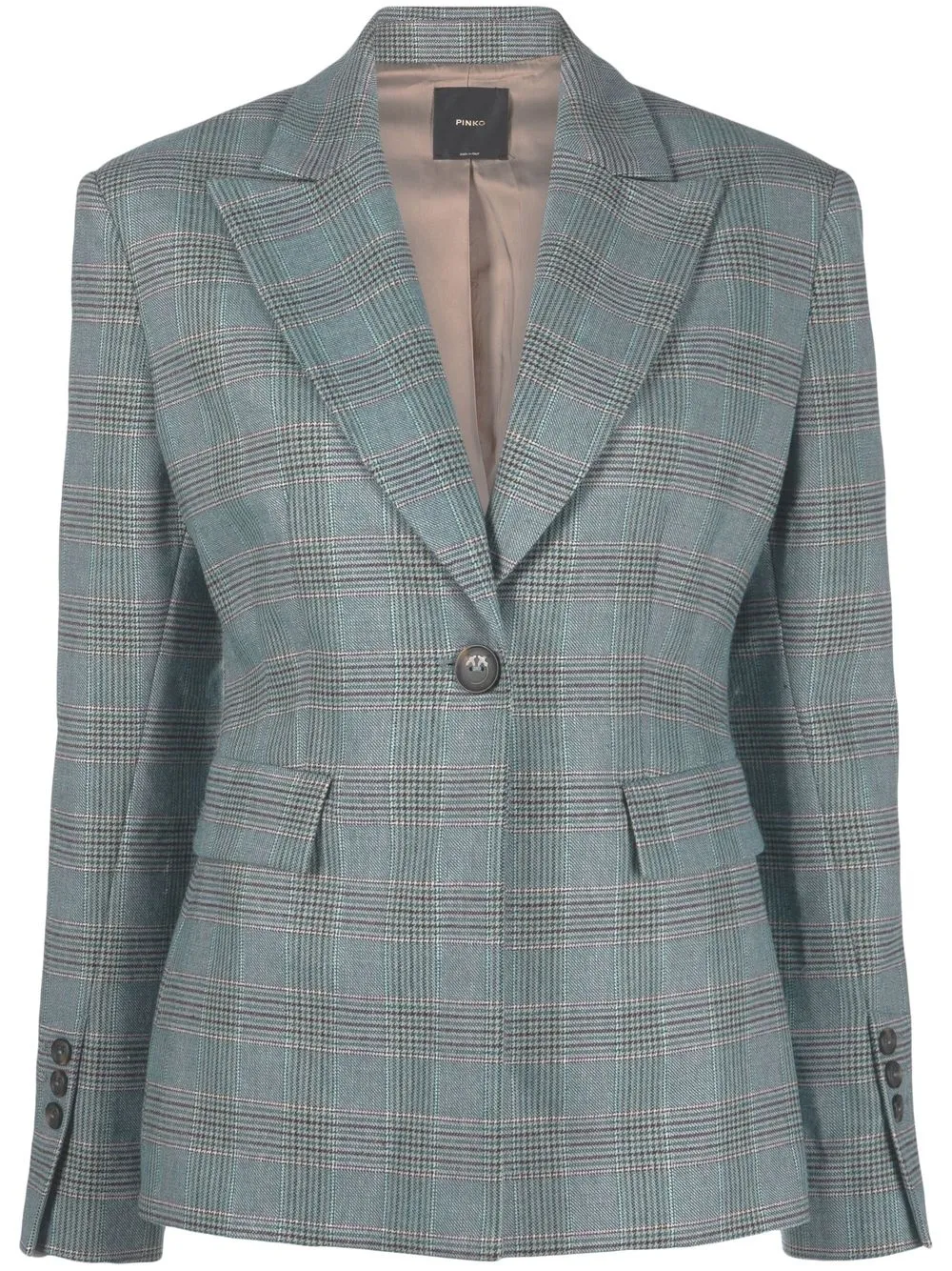 

PINKO blazer con botones y motivo de cuadros príncipe de Gales - Azul