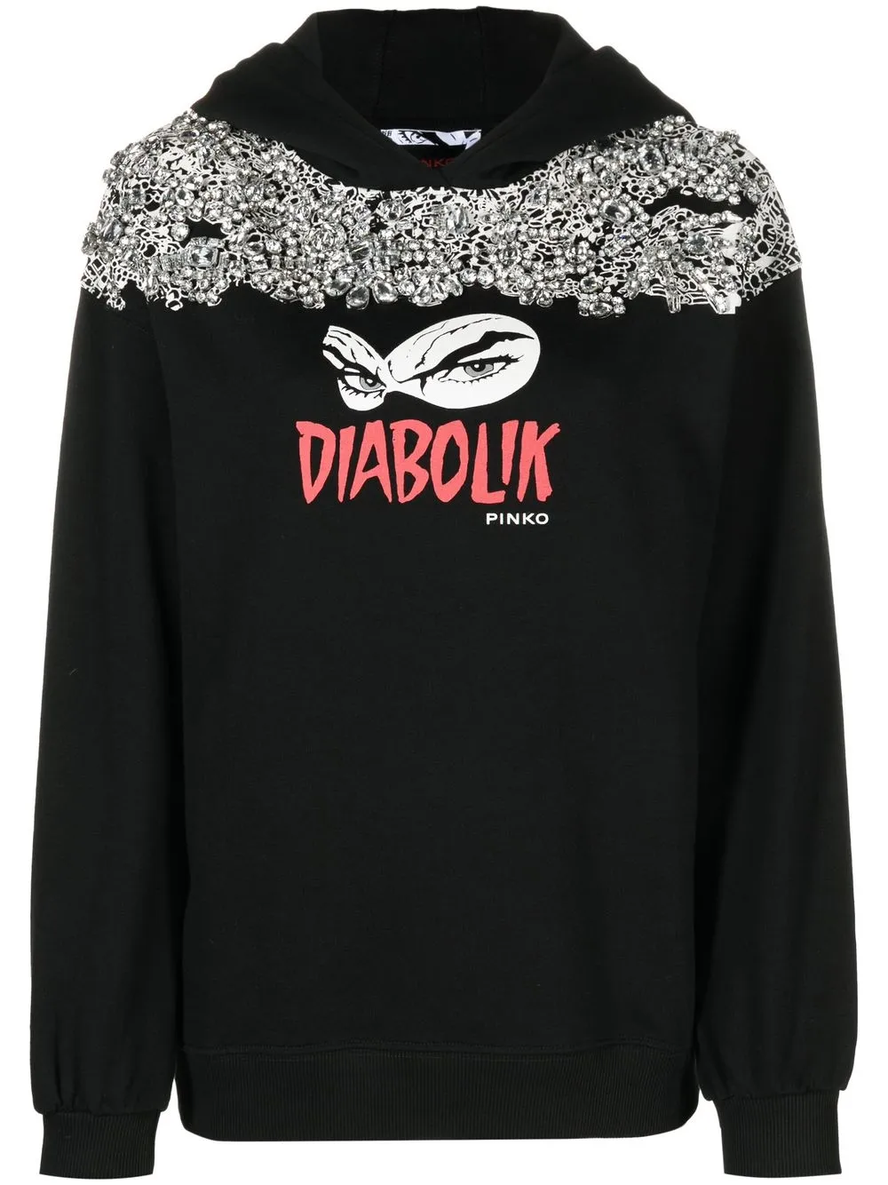 

PINKO graphic-print logo hoodie - Black