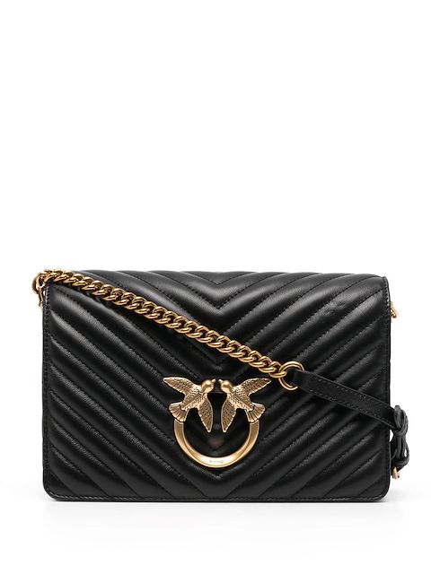 PINKO logo-plaque quilted cross-body bag