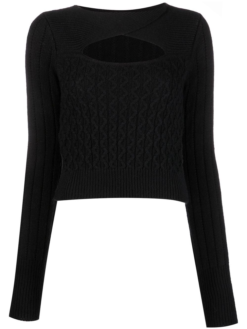 Pinko Cut-out Knitted Jumper In Black