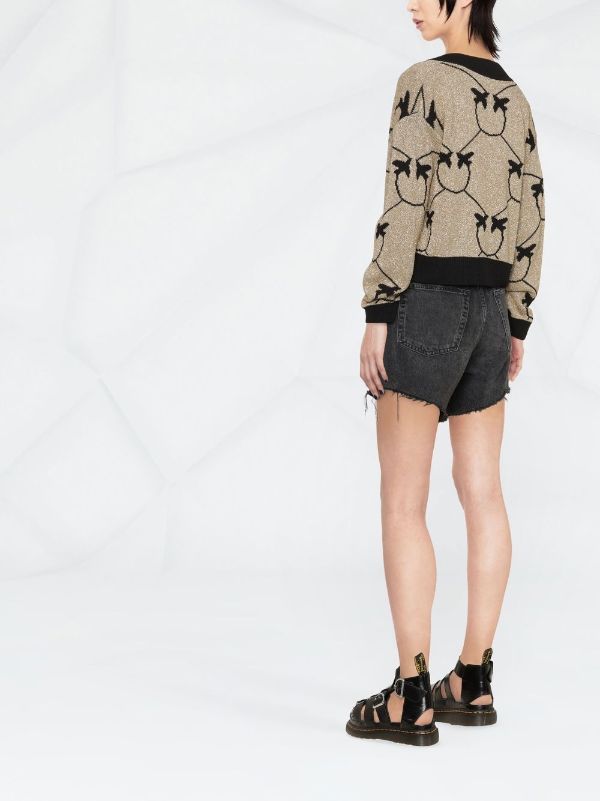 Women's 'lama' All-over Logo Cardigan by Pinko