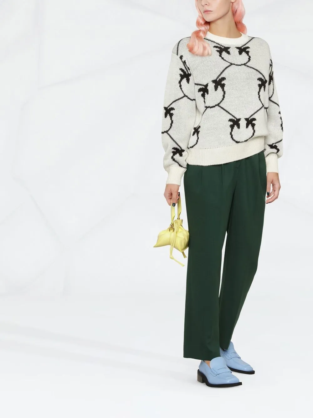 PINKO Trui met vogelprint - Wit