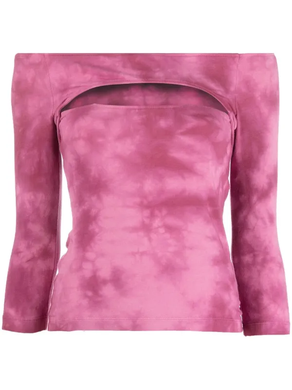PINKO tie-dye off-the-shoulder Top - Farfetch