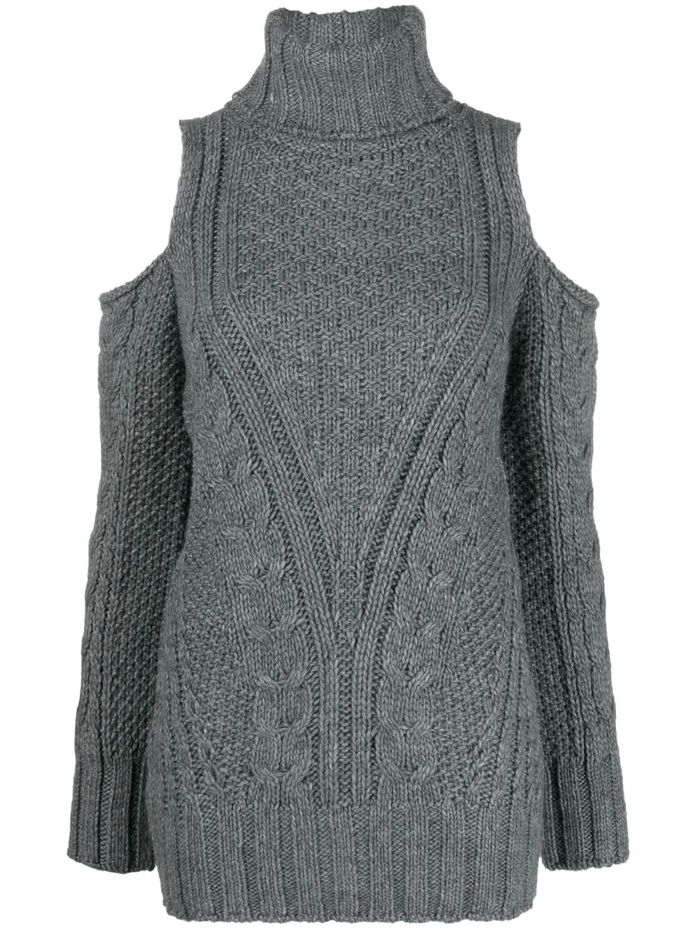 

PINKO suéter con cuello alto y hombros descubiertos - Gris