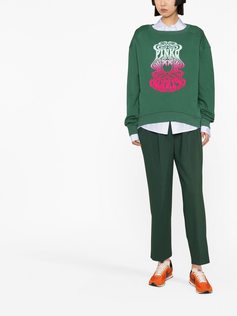 PINKO Sweater met print - Groen