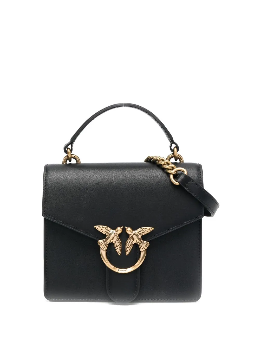 

PINKO bird-buckle detail satchel bag - Black