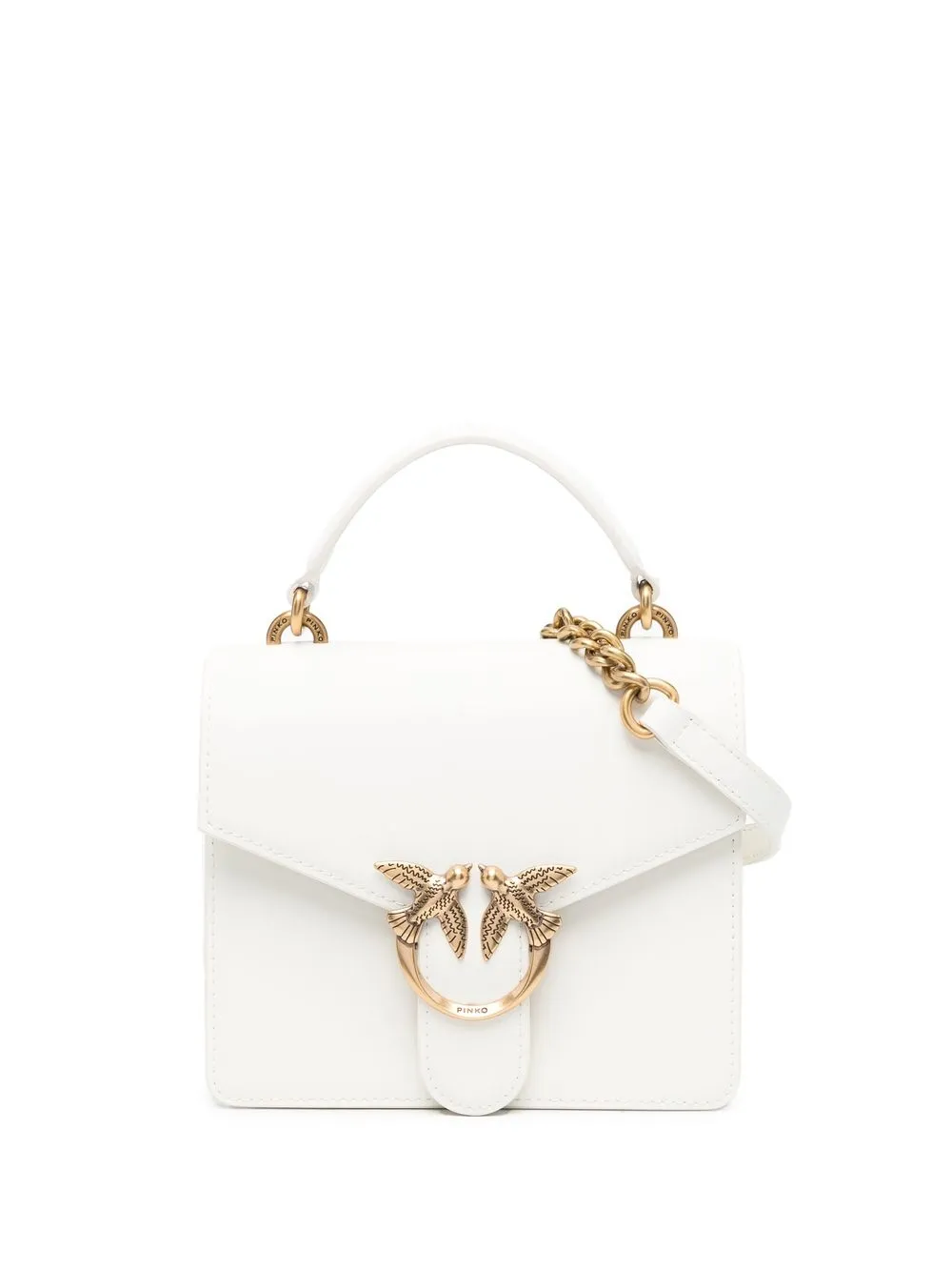 

PINKO tote con placa del logo - Blanco