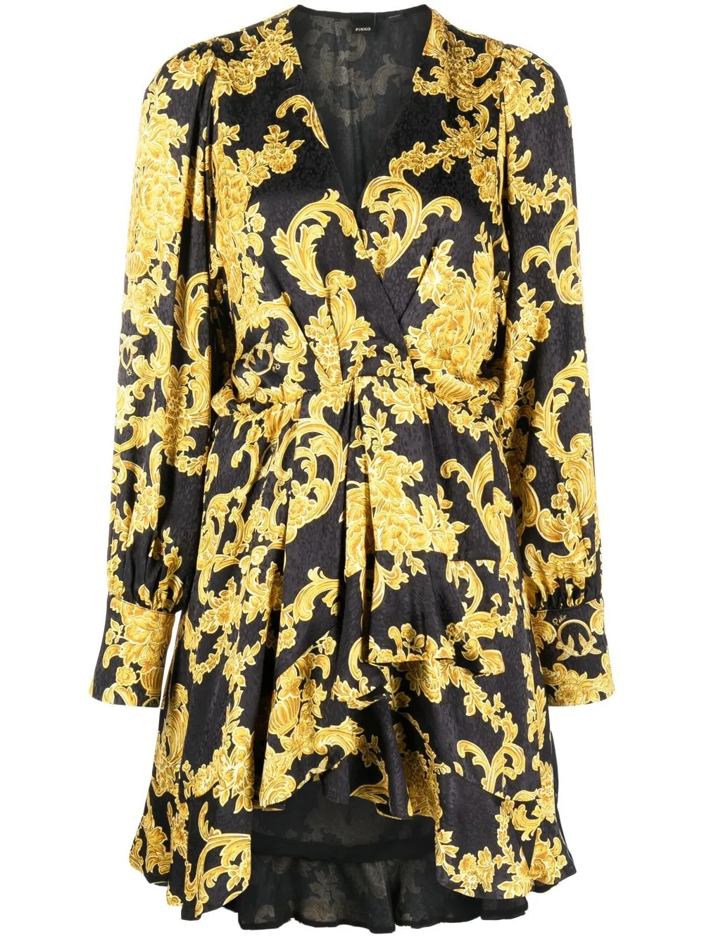 

PINKO floral print draped mini dress - Black