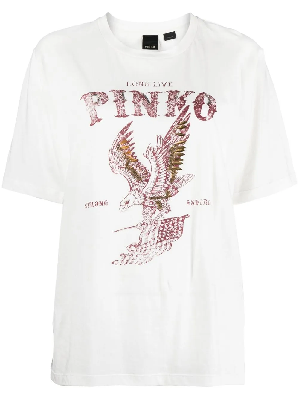 

PINKO playera con estampado gráfico - Blanco