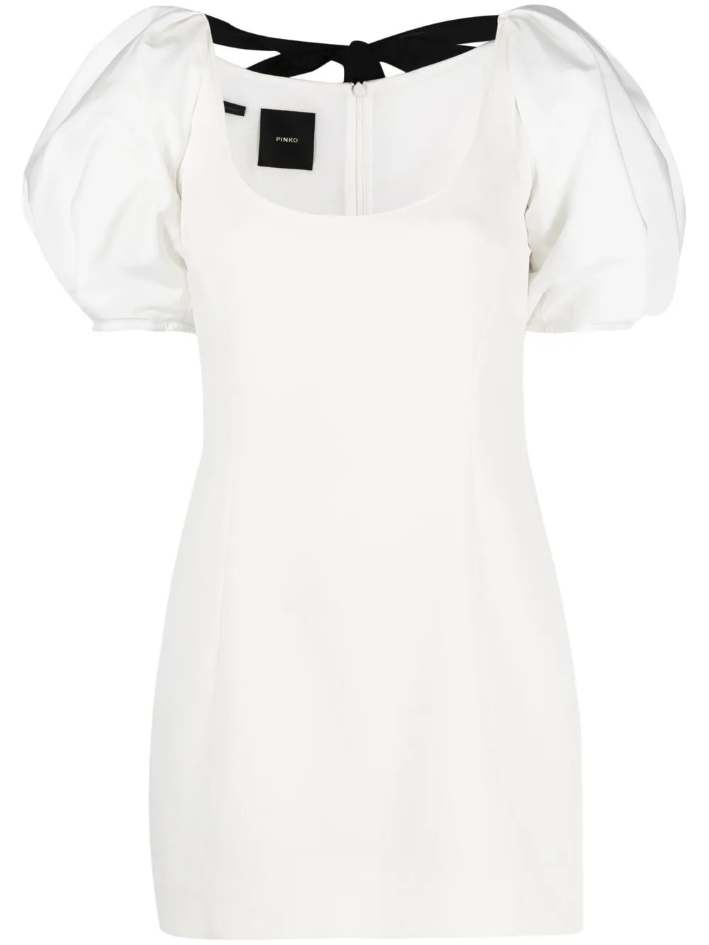 

PINKO vestido corto con mangas farol - Blanco