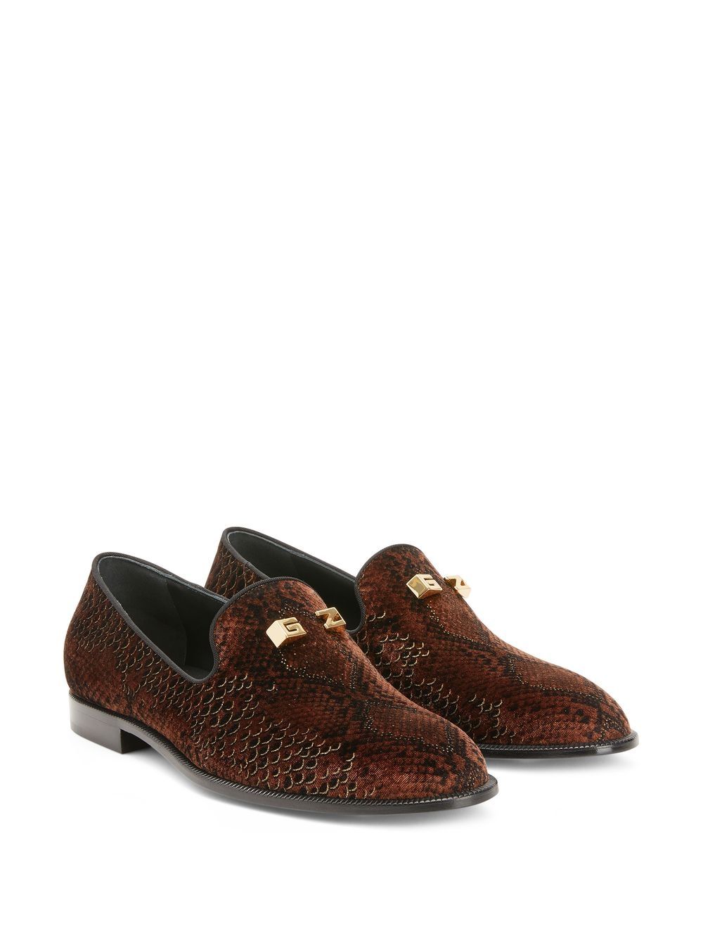 Giuseppe Zanotti Jareth fluwelen loafers - Bruin