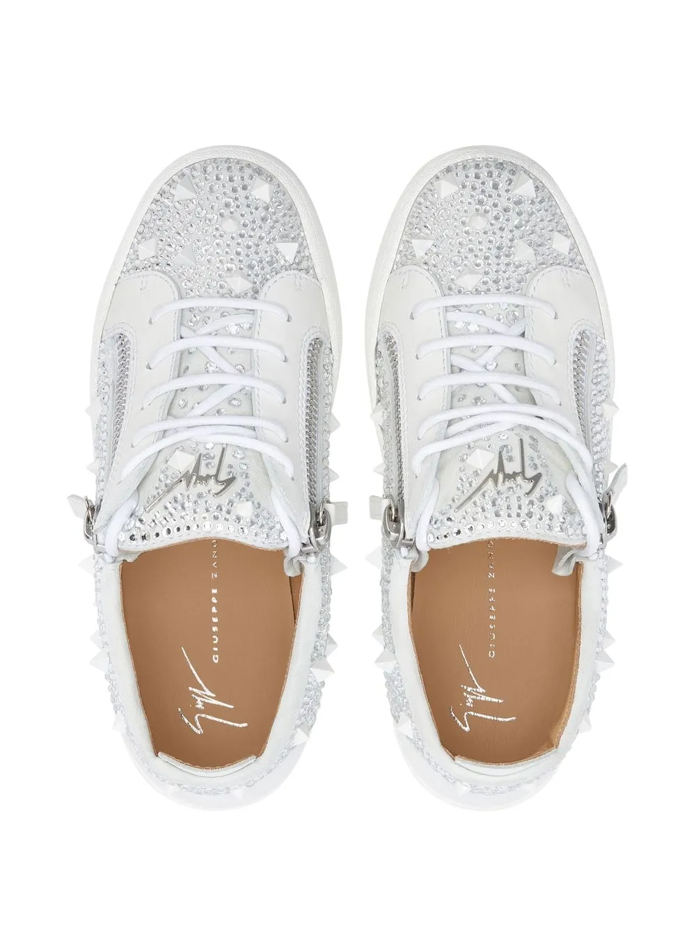 Giuseppe Zanotti Gail crystal studded low-top sneakers White