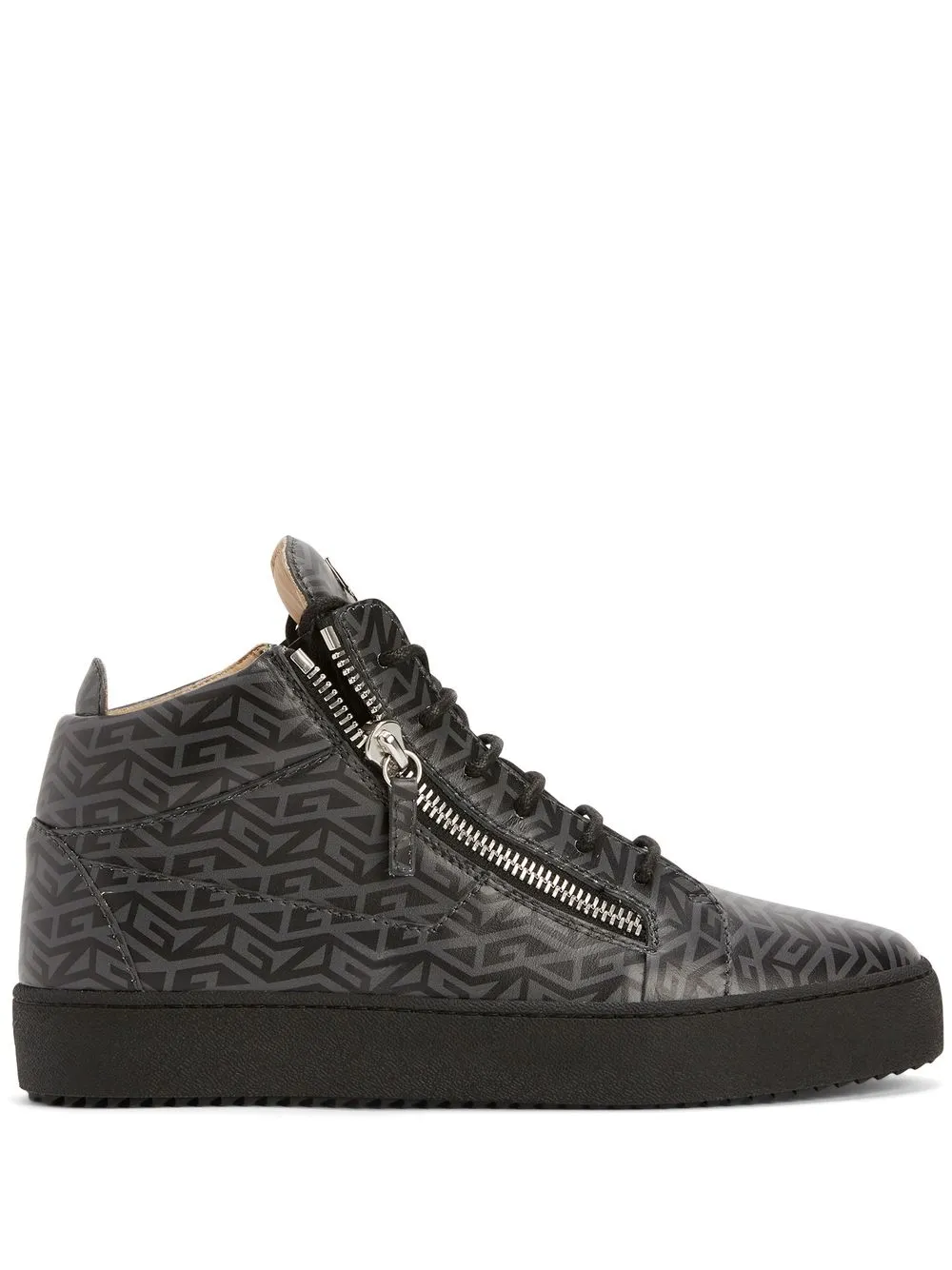 Giuseppe Zanotti Kriss monogram-print mid-top sneakers Black