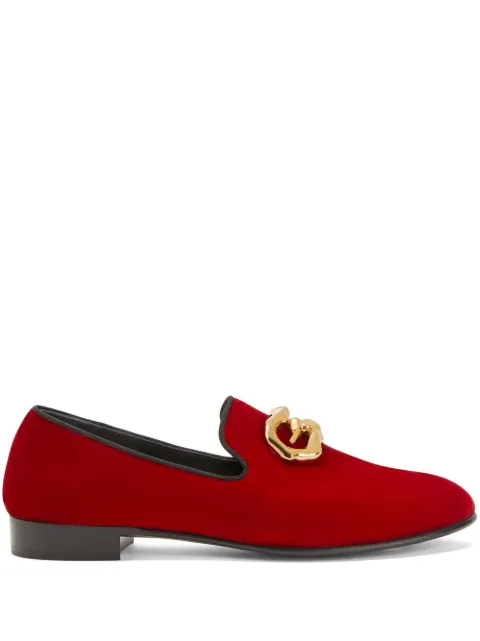 Giuseppe Zanotti Leopoldino velvet loafers