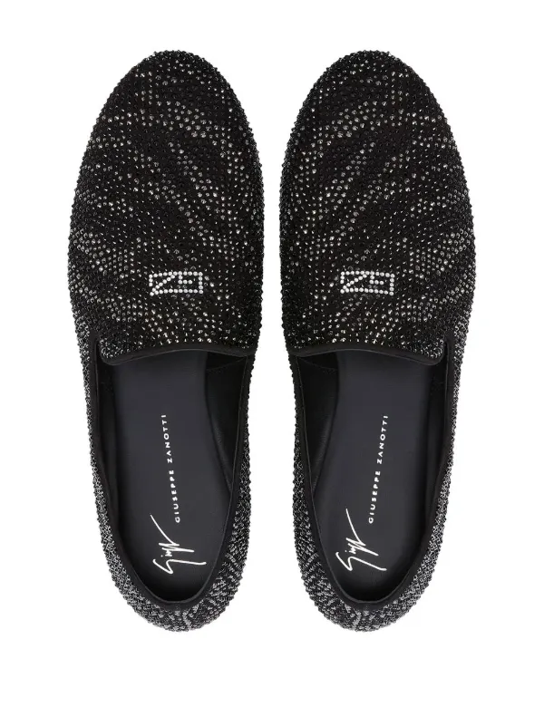 Giuseppe Zanotti Crystal Lewis Loafers | Black | FARFETCH display picture 3