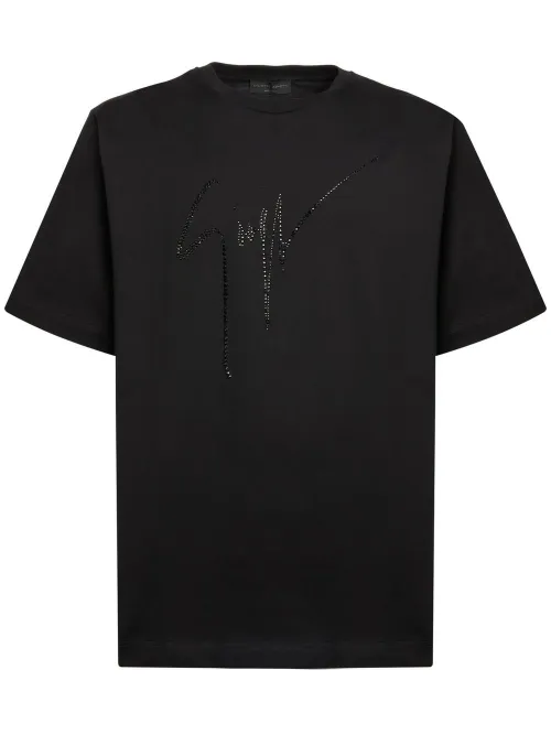 T-shirt à logo strassé - Giuseppe Zanotti - Modalova
