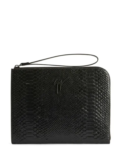 Giuseppe Zanotti Fabian snakeskin-effect clutch bag