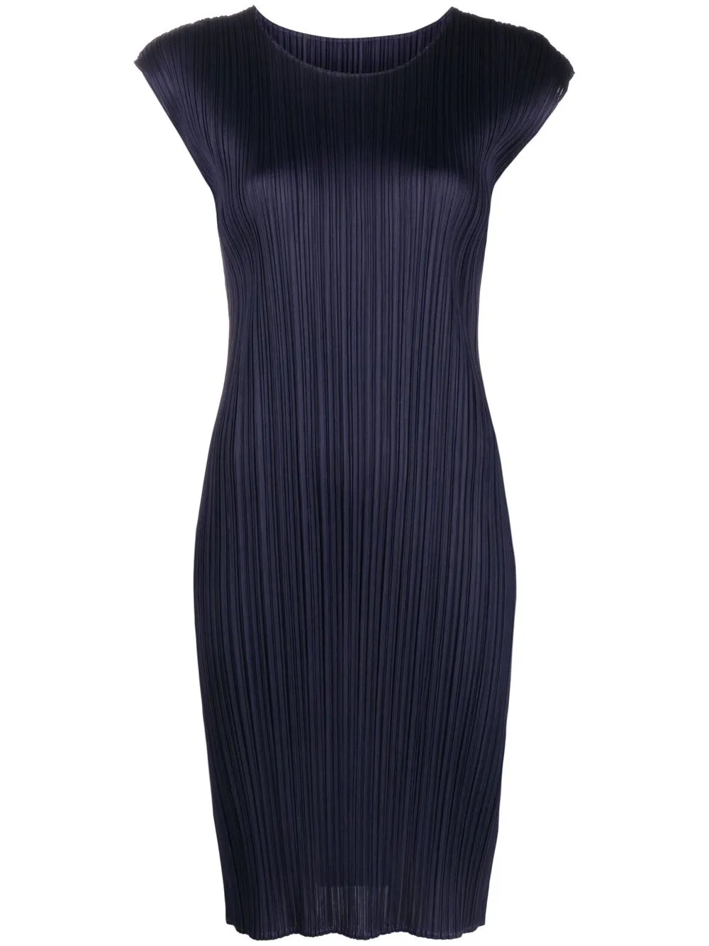 

Pleats Please Issey Miyake vestido plisado manga corta - Azul