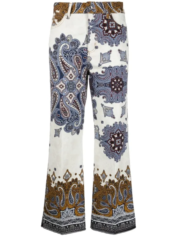 LIU JO paisley-print Cropped Trousers 